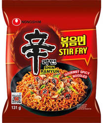 Shin Ramyun Stir Fry, makaron o smaku grzybów i papryki - bardzo ostry 131g Nongshim
